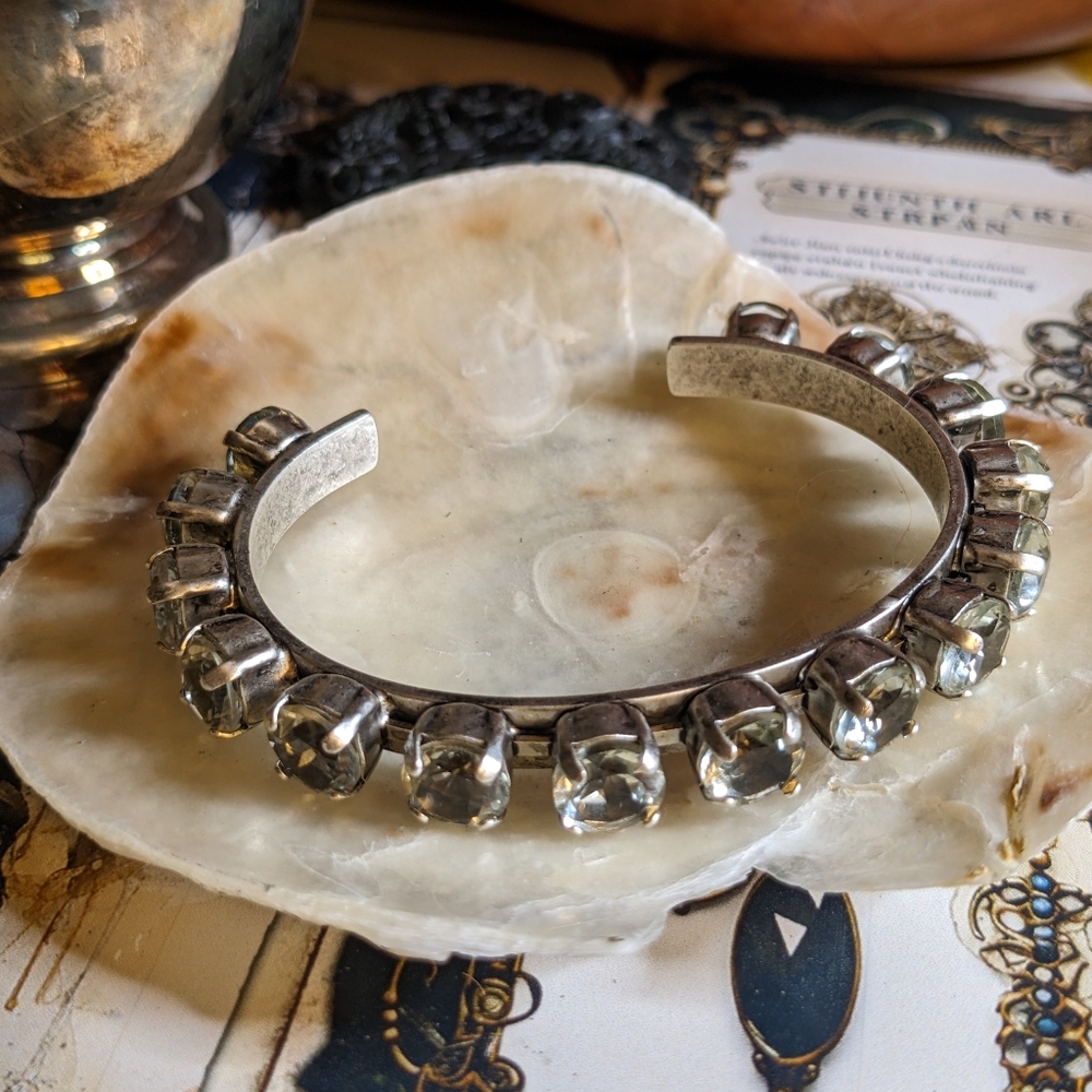 Genuine Green Amethyst/Prasiolite 1.7 Carats Eachin Cuff in Silver or Gold Plat…